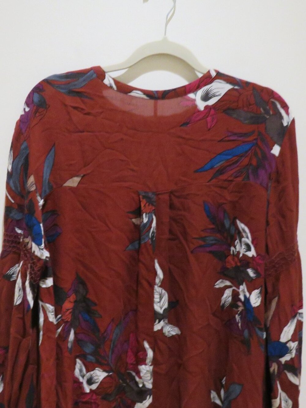 FREE PEOPLE Tree Swing Tunic Dress Electric Orchid Floral Medium Boho Festival - Picture 9 of 12